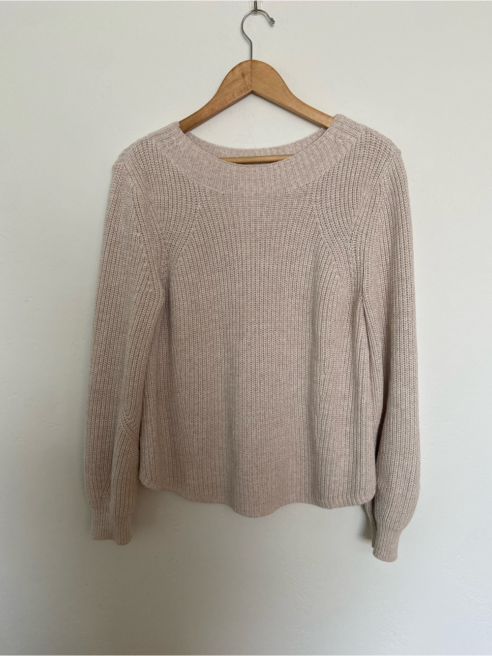 GAP Chunky Fisherman Knit Sweater, Oatmeal, Size M